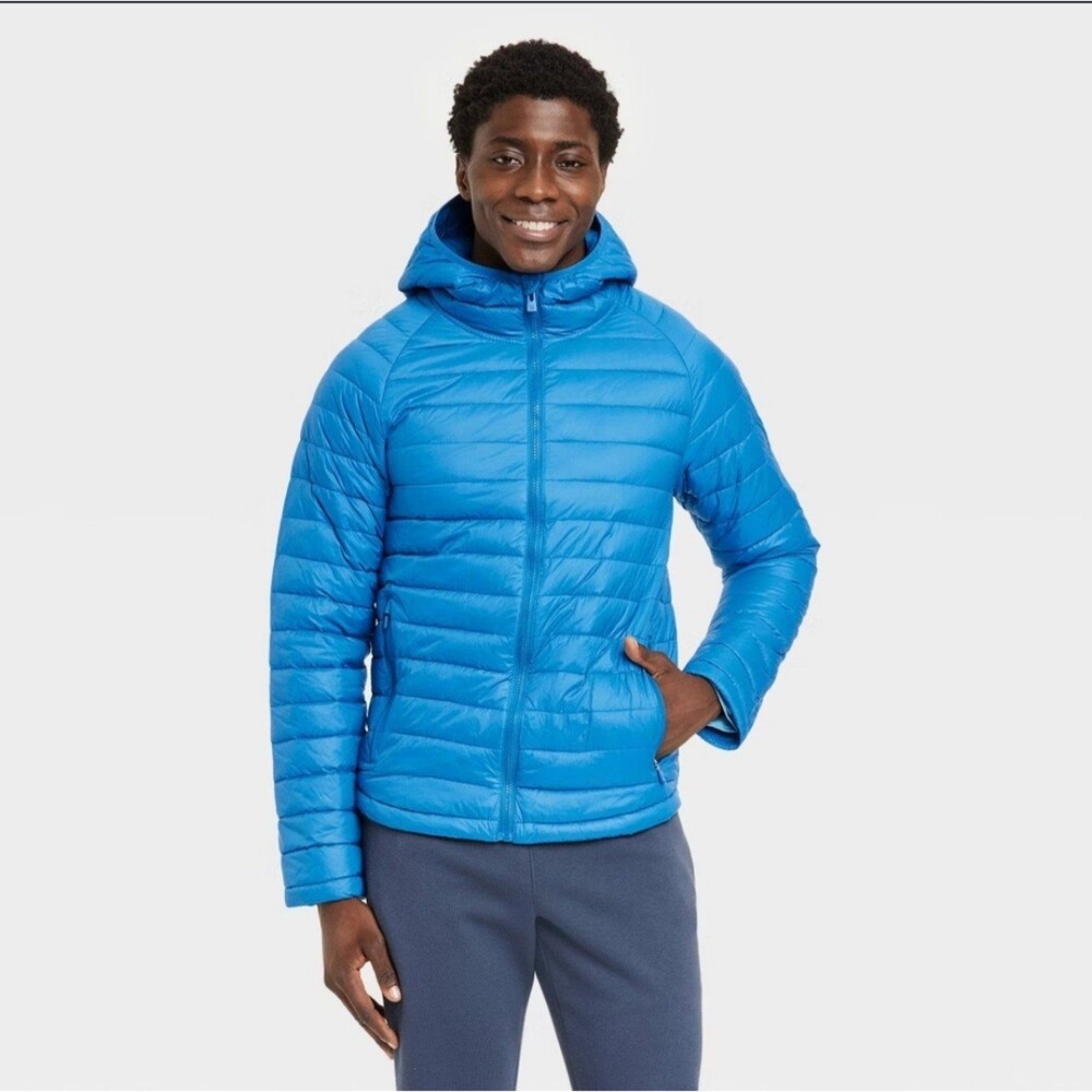 All in motion mens lightweight blue puffer jacket Size XL